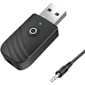 Miniatyrbillede 1 af 5: Bluetooth USB-adapter, 5.0 trådløs USB 3-i-1-sender og -modtager, med 3,5 mm jackstik Bluetooth Aux-bilradio-sender, der fungerer til bil/tv/pc/lyd