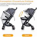 Miniatyrbilde 3 av 5: Universal Stroller Myggnett med Glidelås, Pustende Insektbeskyttelse for Barnevogn, Krybbe og Vugge, 3D PVC Fint og Motstandsdyktig Mesh Stoff, Veske Inkludert