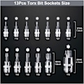 Miniatyrbillede 2 af 5: Torx han 1/2 '' top, 1/4 '', 3/8 '', T8-T70 13 dele, Plum forest i en fart