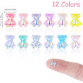 Miniatyrbillede 5 af 5: 12 farver 60 stykker, 3D bjørn harpiks neglekunst dekorationer krystal bjørn negleperler til DIY manicure dekor ornamenter glitter
