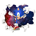 Pikkukuva 1 / 5: Seinän tarra - Sonic seinän tarra 3D-tarra Sonic Adventure TV-tausta Ikkunan koriste Irrotettava tarra Vinyylitarra 40*50cm