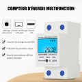Miniatyrbillede 2 af 5: Engelsk skinne-type elektrisk energimåler husholdning enfaset elektrisk måler 220V watt-time måler multifunktion digitalt display multi-display 80A