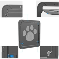 Miniatyrbillede 3 af 5: Dør til kæledyr Kat Mikrochip Dør til kæledyr Dør til store hunde Dør til kæledyr til skærmdør 4-vejs lås