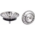 Miniatyrbilde 1 av 5: 2 kjøkkenvasklokk i rustfritt stål - Universell vasklokk (diameter: 78 mm), vaskavløp med 18 spalter, anti-tetting vaskrist, vaskekurv med rask