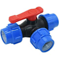 Miniatyrbillede 2 af 4: Lukke kugleventil, 32mm Hurtigkobling Trevejs kugleventil PVC PE Slange Hurtigkobling T-forbindelse (Størrelse: 32mm)