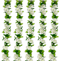 Miniatyrbild 1 av 5: 5 Strängar 230cm Långa Konstgjorda Blommor Rattan Dekorationer, Konstgjord Vit Ros Blomsterbåge för Hem, Trädgård, Fest