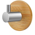 Miniatyrbillede 5 af 5: 4 styk vægkrog i bambus, bambus rustfrit stål kroge, bambus klæbekrog, uden selvklæbende borehåndklæder til badeværelser, toilet, køkken