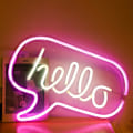 Miniatyrbillede 1 af 4: LED Neon Skilt Hello Natlys USB med Akryl Bagpanel Hjem Fest Bryllup Bar Dekoration Lys