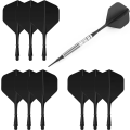 Miniatyrbilde 1 av 5: Matt Svart 9-delt Dart og Finne i ett Stykke Dart Tilbehør