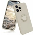 Miniatyrbild 1 av 5: Vit. Passar till Apple 12 Pro Max 6.7'' Skyddande Silikonfodral med Ring 360° Roterande Hållare för Apple - Magnetiskt Stativ för Apple