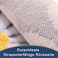 Miniatyrbilde 3 av 5: Blå badematte hvit blomsterteppe 50 x 80 cm, sklisikre badematter for baderom, myk mikrofiber badematte, maskinvaskbar teppe holdbar badematte, Supe