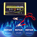 Miniatyrbillede 5 af 5: Because Batterioplader, 12V 6a Intelligent Reparationsopladning til Motorcykler, Biler, SUV'er, Tørbatterier, Vandbatterier, Blybatterier EU Stik
