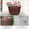 Miniatyrbild 4 av 5: 2 st hängande blomkrukor utomhus blomlåda hängande växtkruka balkong hängande planteringskrukor blomkruka trädgårdskruka med dräneringshål för Ou