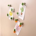 Miniatyrbillede 3 af 3: 6 stk. Kaktus Stærke Magneter til Køleskab 3D Mini Køleskabsmagneter, Søde Dekorationsmagneter til Whiteboard og Køleskab, Kreative Magnetiske Stickers (Orange)