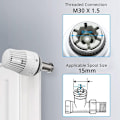 Miniatyrbilde 3 av 5: Sett med 4 termostathoder, reservehode for radiatorventil M30 x 1,5, termostatisk radiatorventil