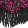 Miniatyrbilde 2 av 2: Vintage 1920-talls Kvinners Sequin Mesh Skinnende Buktet Poncho Mesh Brodert Blad Bluse Fest Svart