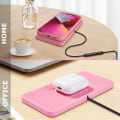 Pikkukuva 3 / 4: Auton langaton latausalusta, liukumaton söpö langaton puhelimen laturi, Qi langaton latausalusta AirPods/iPhone 14/13/12/11 Samsung S22/S21/S20 (Pinkki)