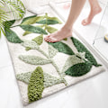 Miniatyrbillede 5 af 5: Moderne enkel badeværelse vandabsorption skridsikker måtte 50*80CM dør-til-dør gulvmåtte frisk husholdning soveværelse gulvmåtte dør dans grøn