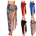 Miniatyrbillede 5 af 5: Kvinders Chiffon Strand Kjole Badetøj Lang Bikini Wrap Sjal Tørklæde Badetøj Bund