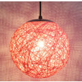 Miniatyrbillede 3 af 4: Vedhængslampe, lysekrone Kreativ personlighed kunst hamp kugle rattan lysekrone (15cm pink)