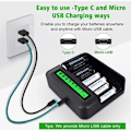Pikkukuva 4 / 5: USB LCD-akkulaturi AAA AA C D Ni-MH Ni-CD ladattaville akuille