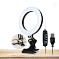 Miniatyrbilde 1 av 5: Ringlys med klemme, 6 tommers LED videokonferanselys, 3 fargemoduser, 11 lysstyrkenivåer for YouTube-videoportrett, Vlog, bærbar PC/skjerm