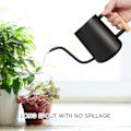 Miniatyrbillede 2 af 3: Vandkande - 35oz/1000ml Metal Rustfrit Stål Vandkande med Lang Tud til Indendørs Planter Bonsai Udendørs Have Blomsterdekoration (Sort)