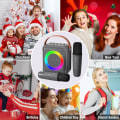 Miniatyrbillede 3 af 5: Børns Karaoke Maskine Piger Legetøj, Mini Karaoke Maskine med 2 Trådløse Mikrofoner Bærbar Bluetooth Højttaler til Børn Småbørn Fødselsdagsgave til Pige