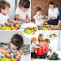 Pikkukuva 3 / 5: Puinen helmipeli, Montessori-peli 42 kappaletta Eläimiä ja hedelmiä, Palapelit Peli pojille ja tytöille 2 3 4 vuotta vanha Syntymäpäivälahja