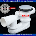 Miniatyrbilde 4 av 5: Badekarpropp, Ø 70 mm, med dobbel tetning, justerbar i høyden, universell badekarplugg, vaskarmatur, dyppet messing med kromfinish, anti-rust badekar emp