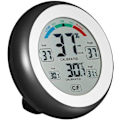 Miniatyrbillede 1 af 4: Digital hygrometer, indendørs termometer hygrometer stuetemperatur, maks. min. display nøjagtig væg bordtermometer med touchskærm til drivhus