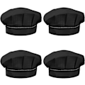Miniatyrbild 1 av 5: (Svart) 4-pack kockhattar för barn 3-13 år, justerbara kockhattar för pojkar och flickor, andningsbar kockmössa i polybomull, kockhattar för småbarn till