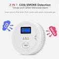 Miniatyrbild 3 av 5: Rök- och kolmonoxiddetektor dubbel stabilitet intelligent ljudlarm ANT-RFI Automatisk återställning Batterivarning F