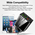 Miniatyrbild 5 av 5: 2.4A Dubbel USB Snabbladdare Mobiltelefonladdare Multi-USB med PD Laddare-EU Europeisk Standard Svart (Rund Huvud)