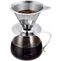 Miniatyrbillede 1 af 4: Dobbelt filterkop i rustfrit stål (medium base, kaffemaskine ikke inkluderet), papirfrit anti-rust filter, manuelt filter, glas dryp kaffemaskine, co