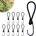 Miniatyrbillede 1 af 4: Sæt med 10 elastiske snore med kroge - 15 cm - Alsidig elastisk snor med krog - Til campingpresenninger, trailerpresenninger, poolpresenninger