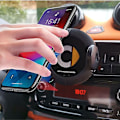 Miniatyrbillede 3 af 3: Navigation version mid-monteret hurtig trådløs oplader biltelefon automatisk beslag kompatibel med smart
