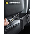 Pikkukuva 5 / 5: Musta, Auton tabletin pidike, Päätuen tabletin pidike - Universaali pidike 4,4\"~11\" tabletille, 2021 iPad Pro 9,7, 10,5, Air Mini 2 3 4, Samsung Tab, iPhone