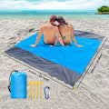 Miniatyrbillede 1 af 5: Strandmåtte Picnic Tæppe 200x210cm (Blå) Ultralet Strandtæppe Vandtæt Udendørs Strandmåtte til Strand, Camping, Bærbar Hurtigtørrende.