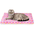 Miniatyrbillede 1 af 5: Super blød kæledyrsseng (hund/kat) med sødt print | Dobbeltsidet uldkassemadras | Maskinvaskbar kæledyrsmadras (Pink)