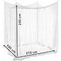 Miniatyrbilde 4 av 5: Dobbeltseng myggnett rektangulær seng stor Enkel hvit myggnett med 4 Baldquin åpninger 190cm (b) x210cm (l) x240cm (h) repellent for i