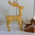 Miniatyrbillede 2 af 5: Sæt med 1 hjorte juledekorationer, lysende julehjorte indendørs havedekorationer