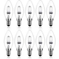 Miniatyrbilde 1 av 5: 42W E14 C35 Dimbar Halogenpære AC 220-240V Varmhvit 2700K E14 Transparent Halogen Bougie (10 stk)