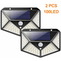 Miniatyrbillede 1 af 4: 2 stk. solcellelamper til udendørs brug, 100 super skinnende solcellelamper udendørs 800 lumen solcelle applikation