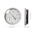 Miniatyrbild 3 av 4: Analog väderstation för inomhus och utomhus med ram i rostfritt stål i elegant design - Består av barometer, hygrometer och termometer（）