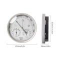 Miniatyrbillede 3 af 4: Analogt vejrstation til indendørs og udendørs med ramme i rustfrit stål i elegant design - bestående af barometer, hygrometer og termometer（）