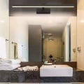 Miniatyrbillede 3 af 5: LED-badeværelsesspejlslampe 50 cm, 12 W, IP44 vandtæt badeværelsesvæglampe 180° drejelig, moderne badeværelsesspejlslampe, varmt hvidt 3000K, sort [Ener