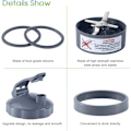 Miniatyrbild 2 av 5: 7 delar nutribullet Blender Cups  Blade Replacement Set 32oz Stor kopp med 1 Flip-Top to-Go lock och 1 lockring  Premium Extractor Blade med Compat