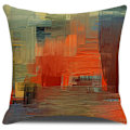 Miniatyrbillede 4 af 5: Orange Pyntepudebetræk Brændt Orange Grå Sæt med 4 Dekorative pudebetræk til Sofa Stueindretning derhjemme, 45 x 45 cm