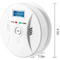 Pikkukuva 3 / 5: Häkävaroitin LCD-näytöllä, CO-ilmaisin, voimakas 85 dB hälytys, häkävaroitin häkäanturilla, paristokäyttöinen, 4,5 x 1,5 tuumaa